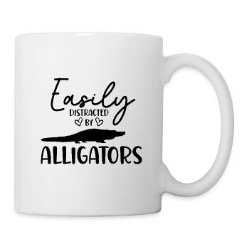 Facilement distrait par les alligators - Mug blanc - blanc - Droite