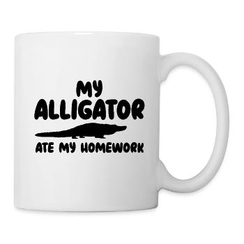 Alligator Silhouette Reptil - Tasse - Weiß - Rechts