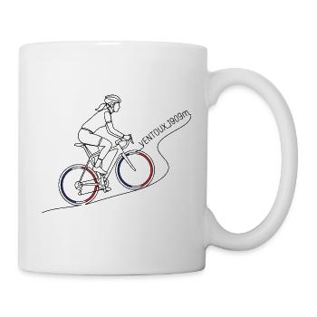 Mont Ventoux 1909m Minimalistische Linienkunst - Tasse - Weiß - Rechts