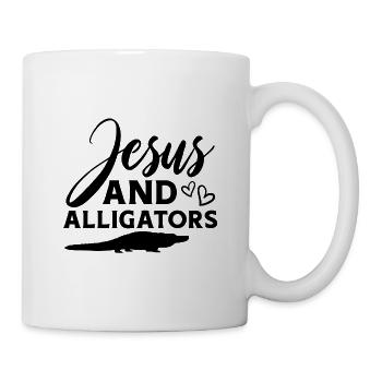 Jesus Alligatoren - Tasse - Weiß - Rechts