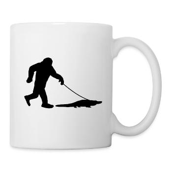 Bigfoot mit Alligator - Tasse - Weiß - Rechts