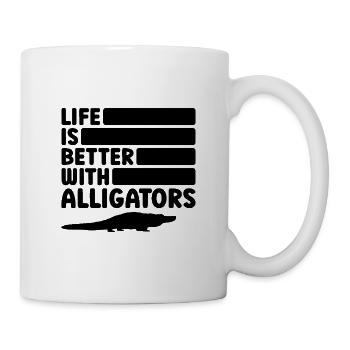 Alligator Silhouette Reptilienfan - Tasse - Weiß - Rechts