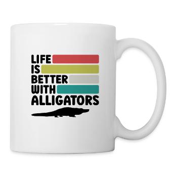 Alligator Retro Reptilienfan - Tasse - Weiß - Rechts