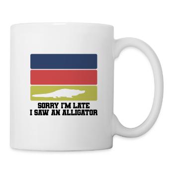 Retro Alligator Silhouette Humor - Tasse - Weiß - Rechts