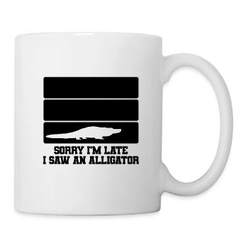 Alligator Silhouette Humor - Tasse - Weiß - Rechts