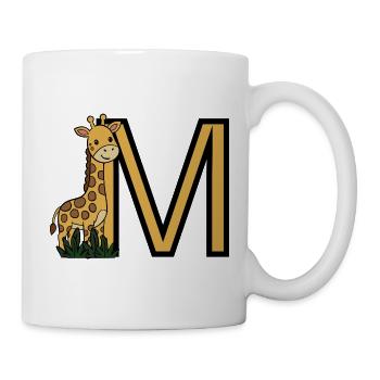 Giraffen M Initialen Design - Tasse - Weiß - Rechts