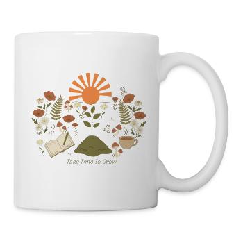 Take Time To Grow – Sonnenpfad - Tasse - Weiß - Rechts
