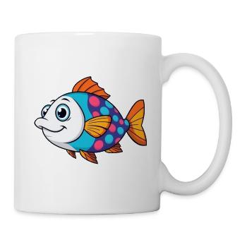 Bunter Tropischer Fisch - Tasse - Weiß - Rechts