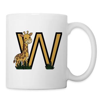 Giraffe neben goldenem V - Tasse - Weiß - Rechts