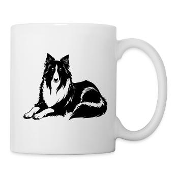 Collie-Hundelegen - Tasse - Weiß - Rechts