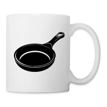Gusseiserne Pfanne - Tasse - Weiß - Rechts