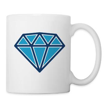 Blue Diamond Gem-Ikone für luxuriöses Branding-Design - Tasse - Weiß - Rechts