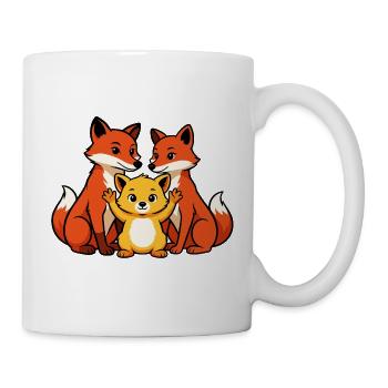 Fuchsfamilie - Tasse - Weiß - Rechts