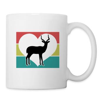 Antilope Herz Vintage Silhouette - Tasse - Weiß - Rechts