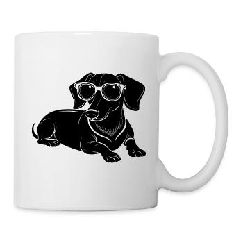 Dachshund Weiner Hunde-Lege-Sonnenbrille - Tasse - Weiß - Rechts
