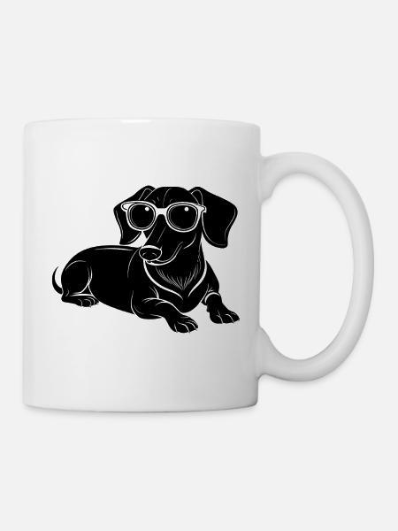 Dachshund Weiner Hunde-Lege-Sonnenbrille - Tasse - Weiß