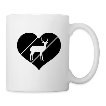 Antilope Silhouette Herz - Tasse - Weiß - Rechts