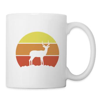 Vintage Antilope – Safari Sonnenuntergang - Tasse - Weiß - Rechts