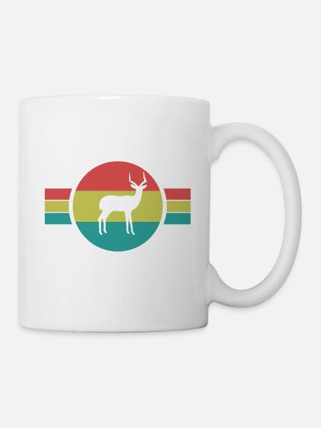 Antilope Retro Sunset – Safari Wildtier - Tasse - Weiß