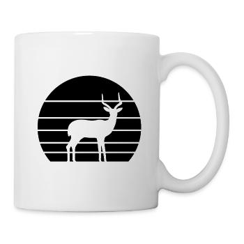 Antilope Retro Silhouette – Safari Tiermotiv - Tasse - Weiß - Rechts