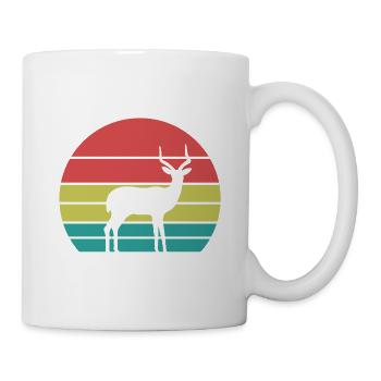 Vintage Antilope Silhouette – Retro Safari - Tasse - Weiß - Rechts