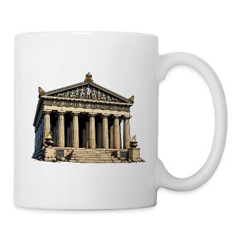 Klassischer Tempel Parthenon Grafik - Tasse - Weiß - Rechts