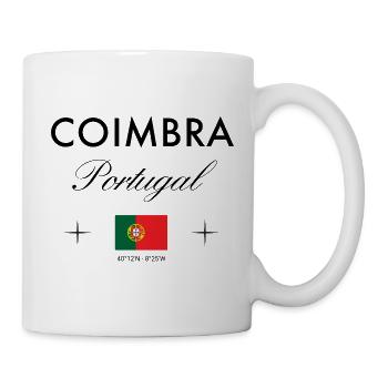 Coimbra Portugal Koordinaten Reise Souvenir - Tasse - Weiß - Rechts