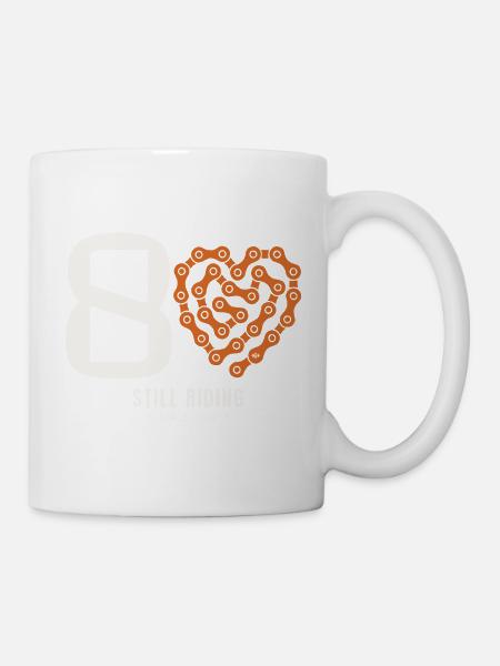 80 Ans Vélo Still Riding Cadeau Anniversaire - Mug blanc - blanc