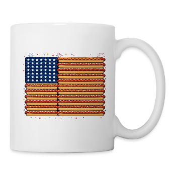  Amerikanische Flagge Aus Hotdogs Für Grillfans - Tasse - Weiß - Rechts