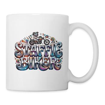 Staffie biker 4 - 130 - Mug blanc - blanc - Droite