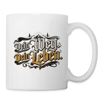 Dein Weg Dein Leben Vintage - Tasse - Weiß - Rechts