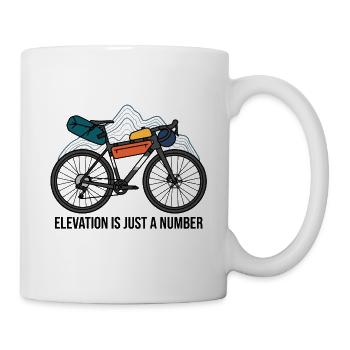 Elevation Is Just A Number Gravel Bikepacking Art - Mug - white - Right