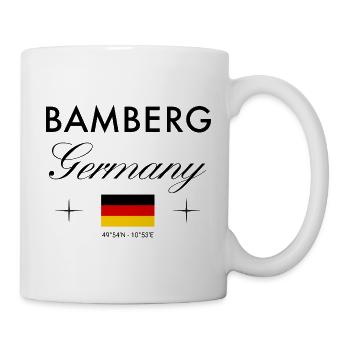 Bamberg Deutschland Koordinaten Reise Souvenir - Tasse - Weiß - Rechts