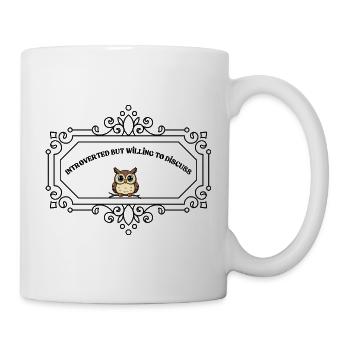 Introverted But Willing To Discuss | Funny Introve - Mug - white - Right
