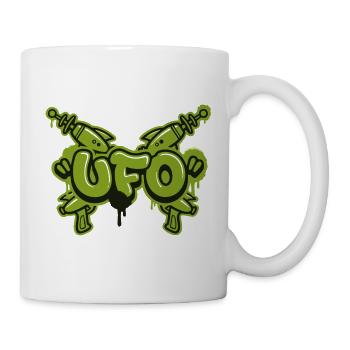 Ufo Laser Gun Graffiti Logo - Mug - white - Right