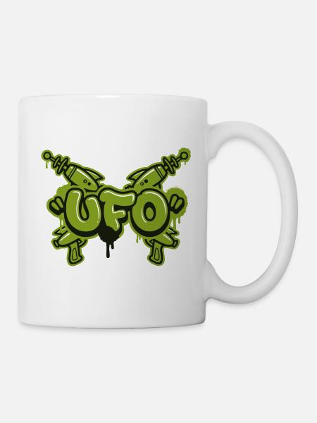 Ufo Laserpistole Graffiti Logo - Tasse - Weiß