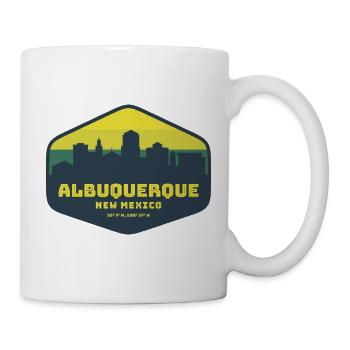 Albuquerque New Mexico Skyline Badge - Mug - white - Right