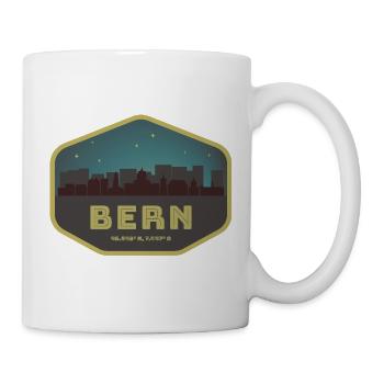 Bern Switzerland Skyline Badge Night - Mug - white - Right