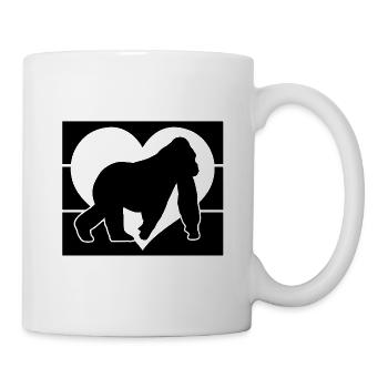 Monkey Heart Silhouette - Mug - white - Right