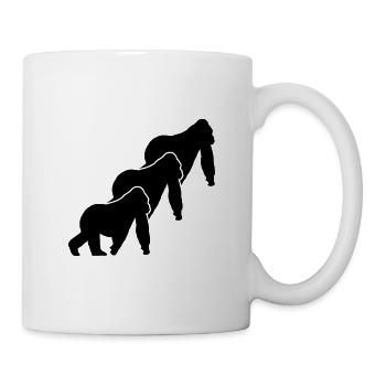 Silhouettes des Trois Singes - Mug blanc - blanc - Droite