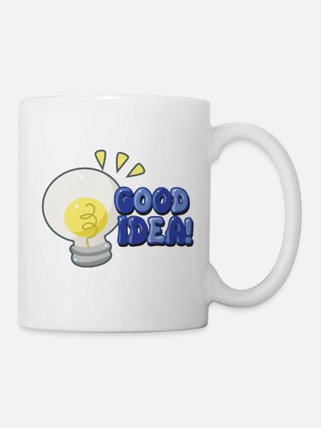 Good Idea Glühbirne Comic - Tasse - Weiß