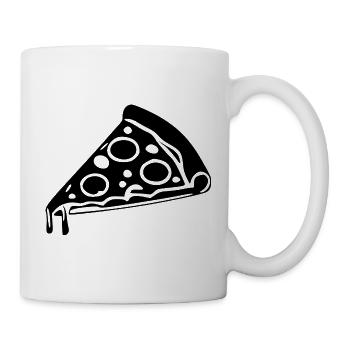 Pizza slice black and white slice of Italian pizza - Mug - white - Right