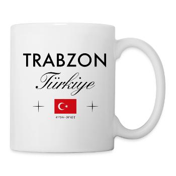 Trabzon Türkei Koordinaten Reise Souvenir - Tasse - Weiß - Rechts