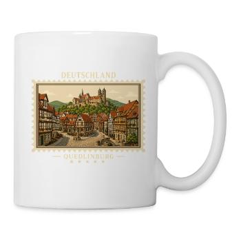 Deutschland Quedlinburg Vintage Reisemarke - Tasse - Weiß - Rechts