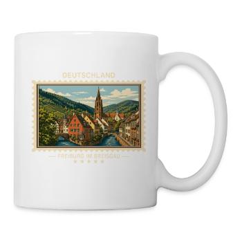 Deutschland Freiburg im Breisgau Vintage Reisemark - Tasse - Weiß - Rechts