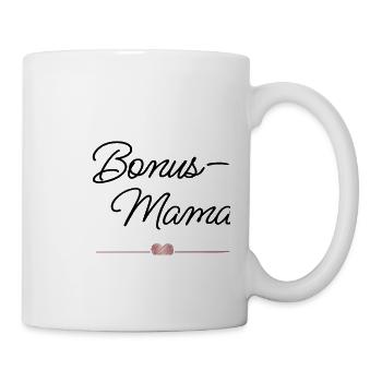 Beste Bonus-Mama mit Herz – Geschenk - Tasse - Weiß - Rechts