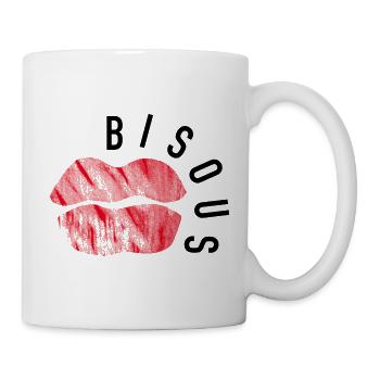 Küsse – Minimalistische Popkunst - Tasse - Weiß - Rechts