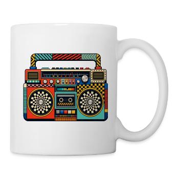 Retro Boombox – 80er Jahre Ghettoblaster - Tasse - Weiß - Rechts
