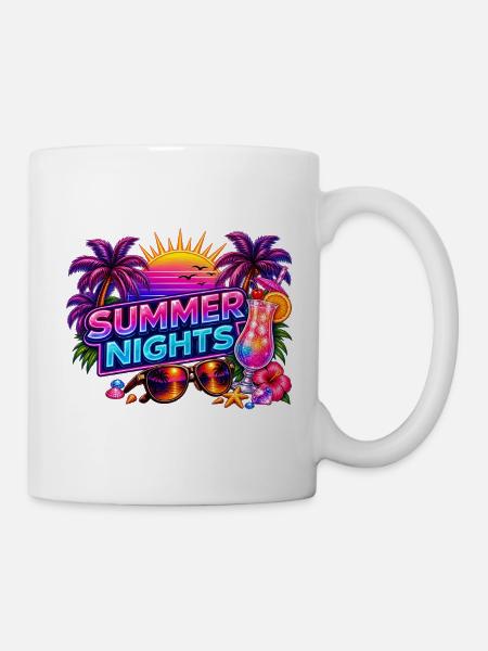 Sommernächte Neon-Tropen - Tasse - Weiß