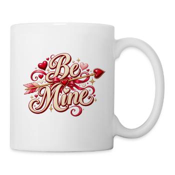 Be Mine – Romantisches Herz Statement - Tasse - Weiß - Rechts